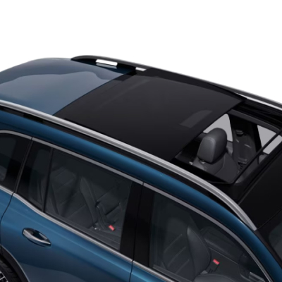 Panoramic roof view of the luxurious Mercedes EQB 350 4MATIC